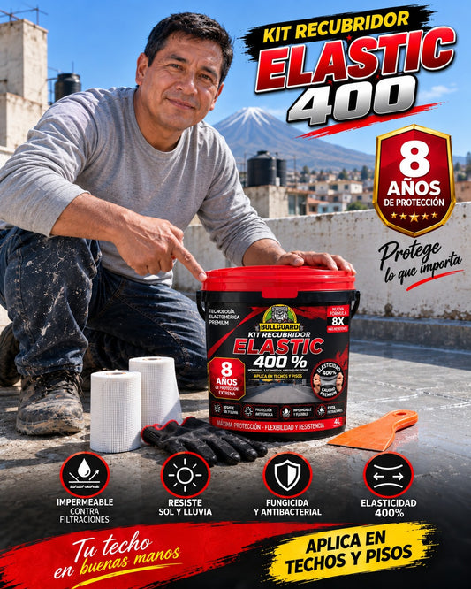 KIT RECUBRIDOR ELASTIC 400 + BROCHA + 2 MALLAS + ESPATULA + GUANTES F3-IMG